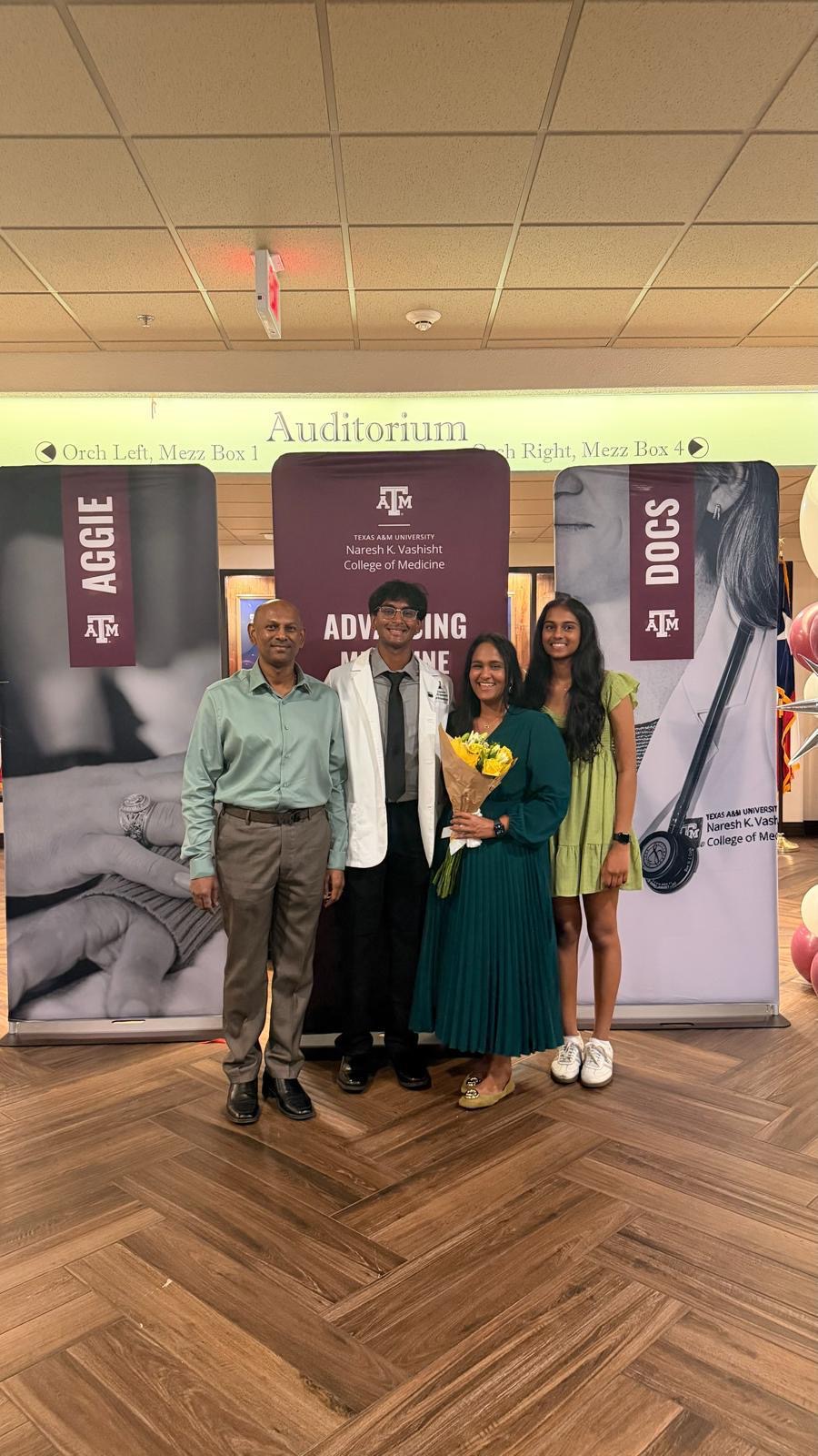 Family at the Texas A&M College of Medicine White Coat Ceremony